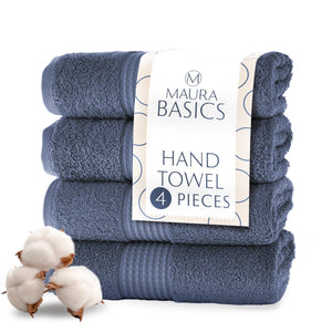 Cotton Hand Towels with Hanging Loops – Denim Blue