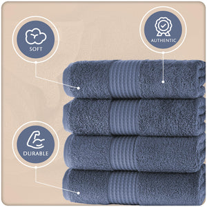 Cotton Hand Towels with Hanging Loops – Denim Blue – view 4