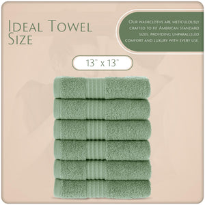 Turkish Cotton Washcloths, 6-Pack – Sage Green – view 6