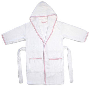 Kids Hooded Cotton Bathrobe – Pink – view 6