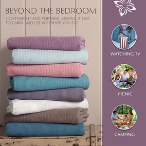 Lightweight Cotton Blanket, Full/Queen – Plum – view 4