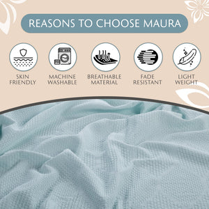 Lightweight Cotton Blanket, Full/Queen – Seafoam – view 7
