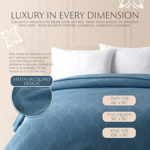 Lightweight Cotton Blanket, Twin – Teal – view 6