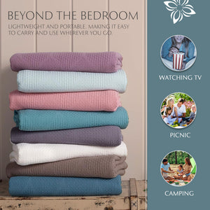 Lightweight Cotton Blanket, Twin – Seafoam – view 4