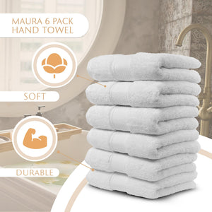 Turkish Cotton Hand Towels, 6-Pack – White – view 7