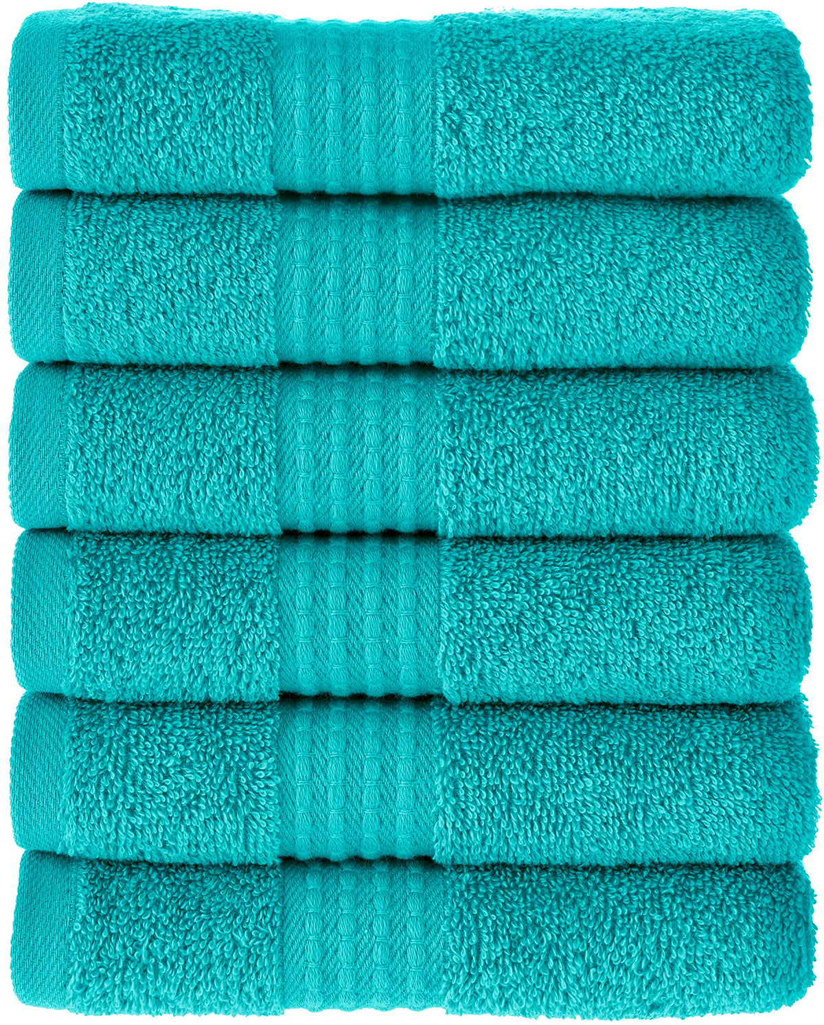 MAURA Basics Turkish Cotton Washcloth Towel Set High Performance Bathroom Essentials with Hanging Loops, Standard Size 13”x13”, Ideal for Daily Comfort, Turquoise