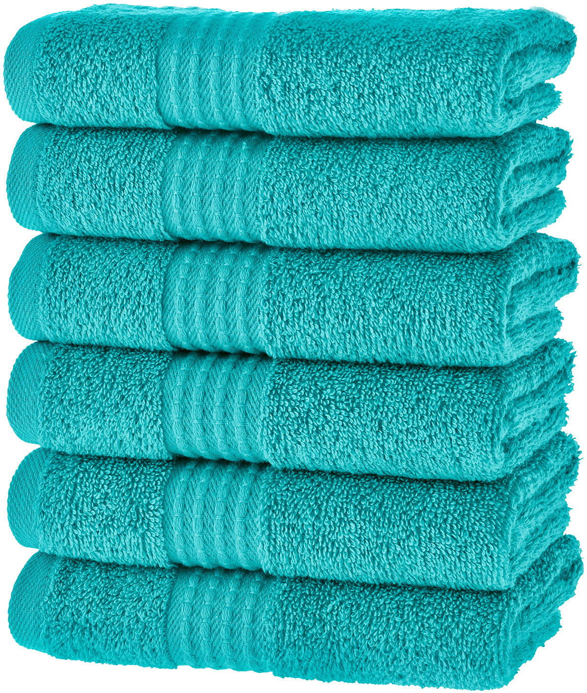 MAURA Basics Turkish Cotton Washcloth Towel Set High Performance Bathroom Essentials with Hanging Loops, Standard Size 13”x13”, Ideal for Daily Comfort, Turquoise