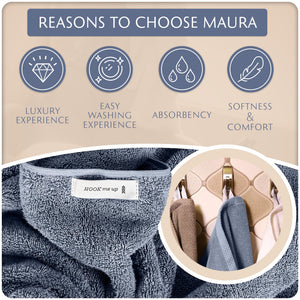 Cotton Hand Towels with Hanging Loops – Denim Blue – view 3