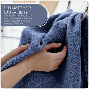 Cotton Hand Towels with Hanging Loops – Denim Blue – view 5