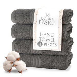 Cotton Hand Towels with Hanging Loops – Space Gray