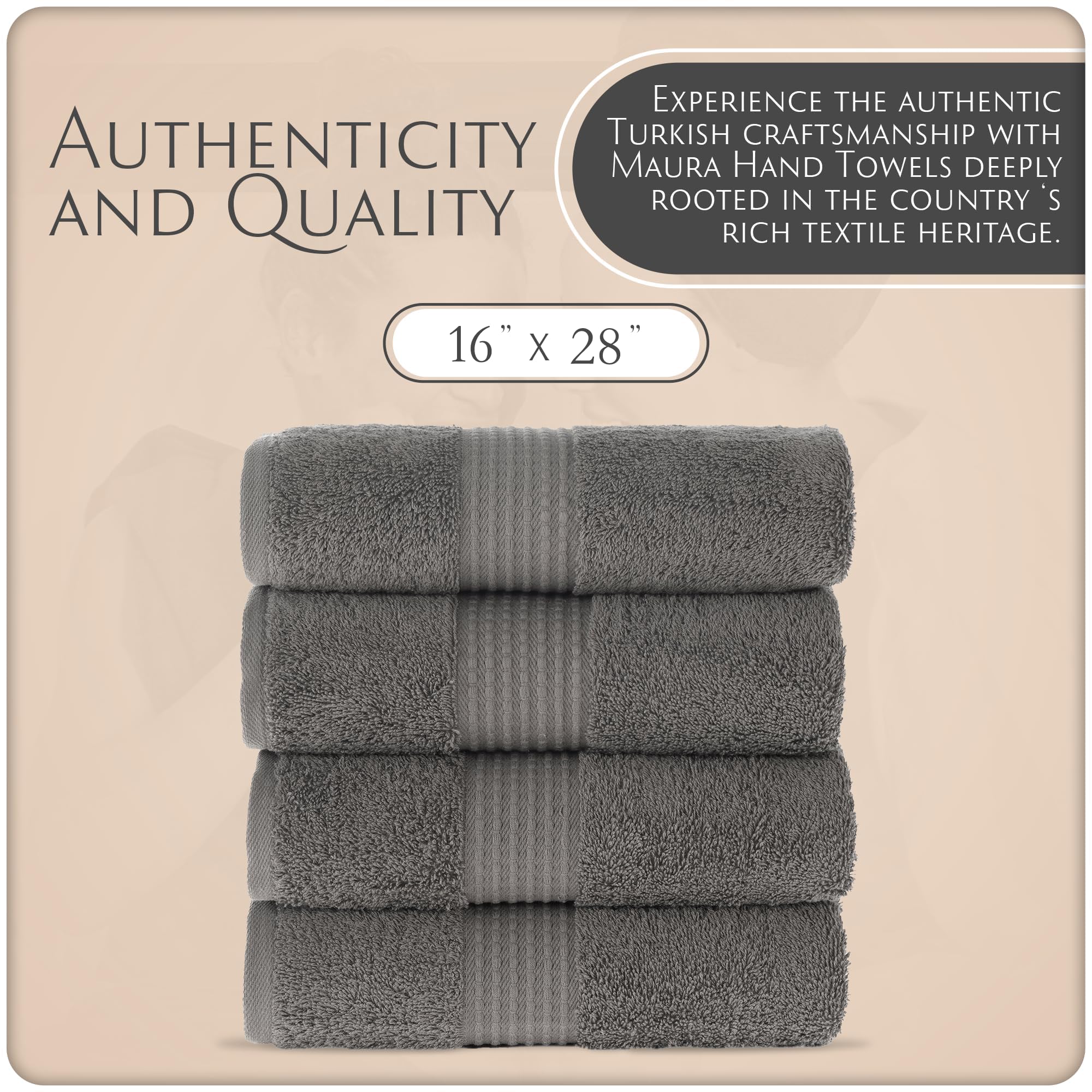 Cotton Hand Towels with Hanging Loops – Space Gray – view 4