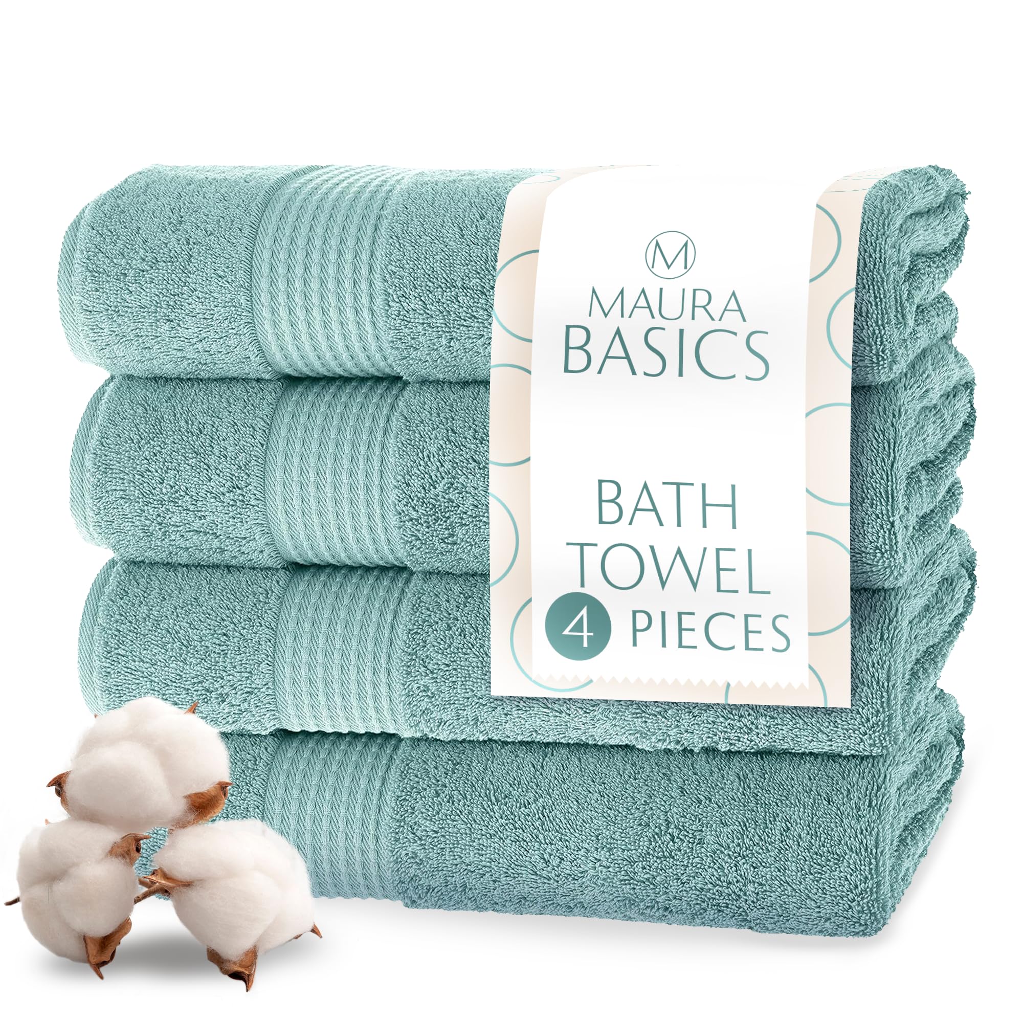 Turkish Cotton Bath Towels with Loops – Seafoam