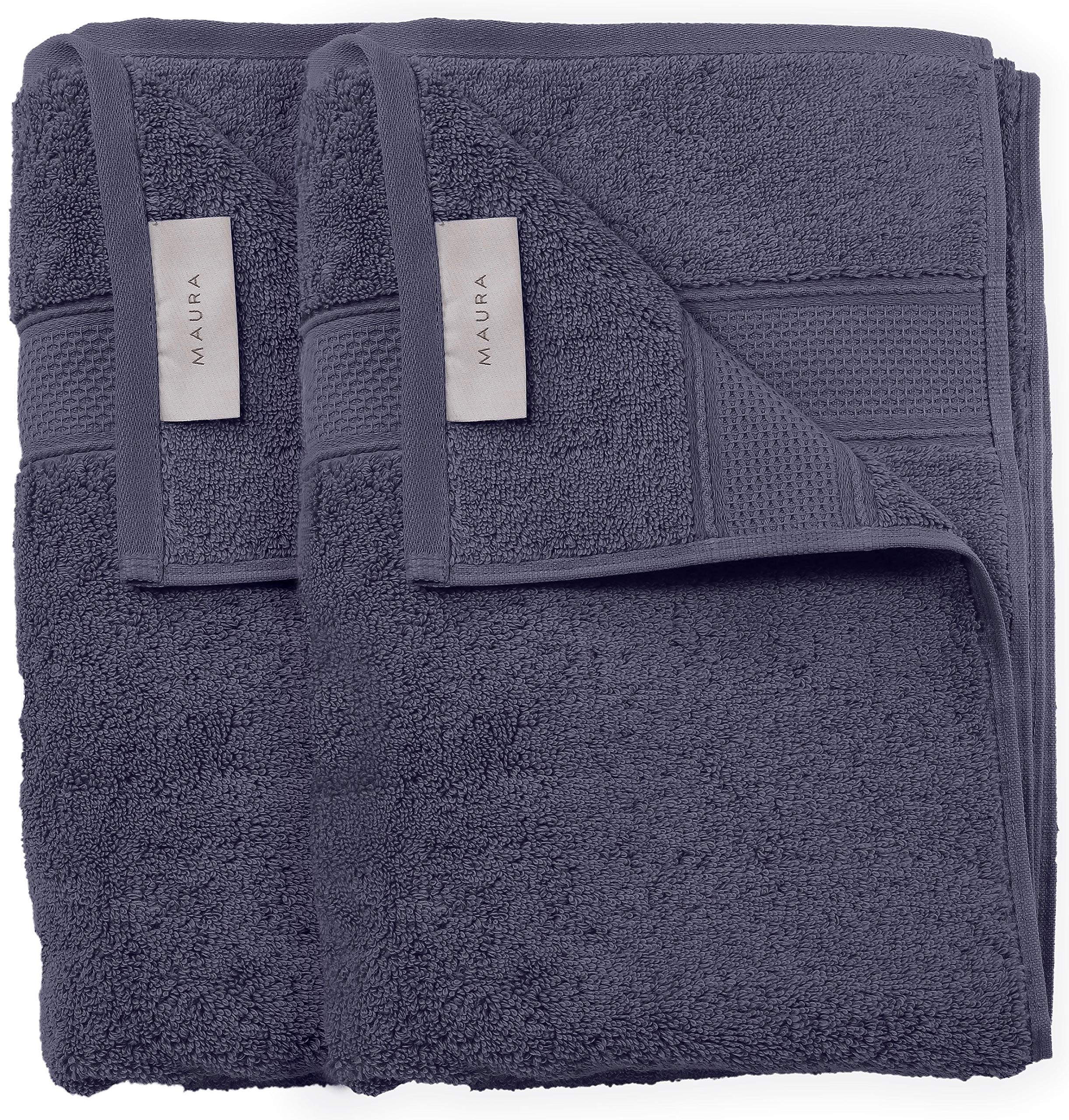 Turkish Cotton Bath Towels, 2-Pack – Denim Blue – view 6