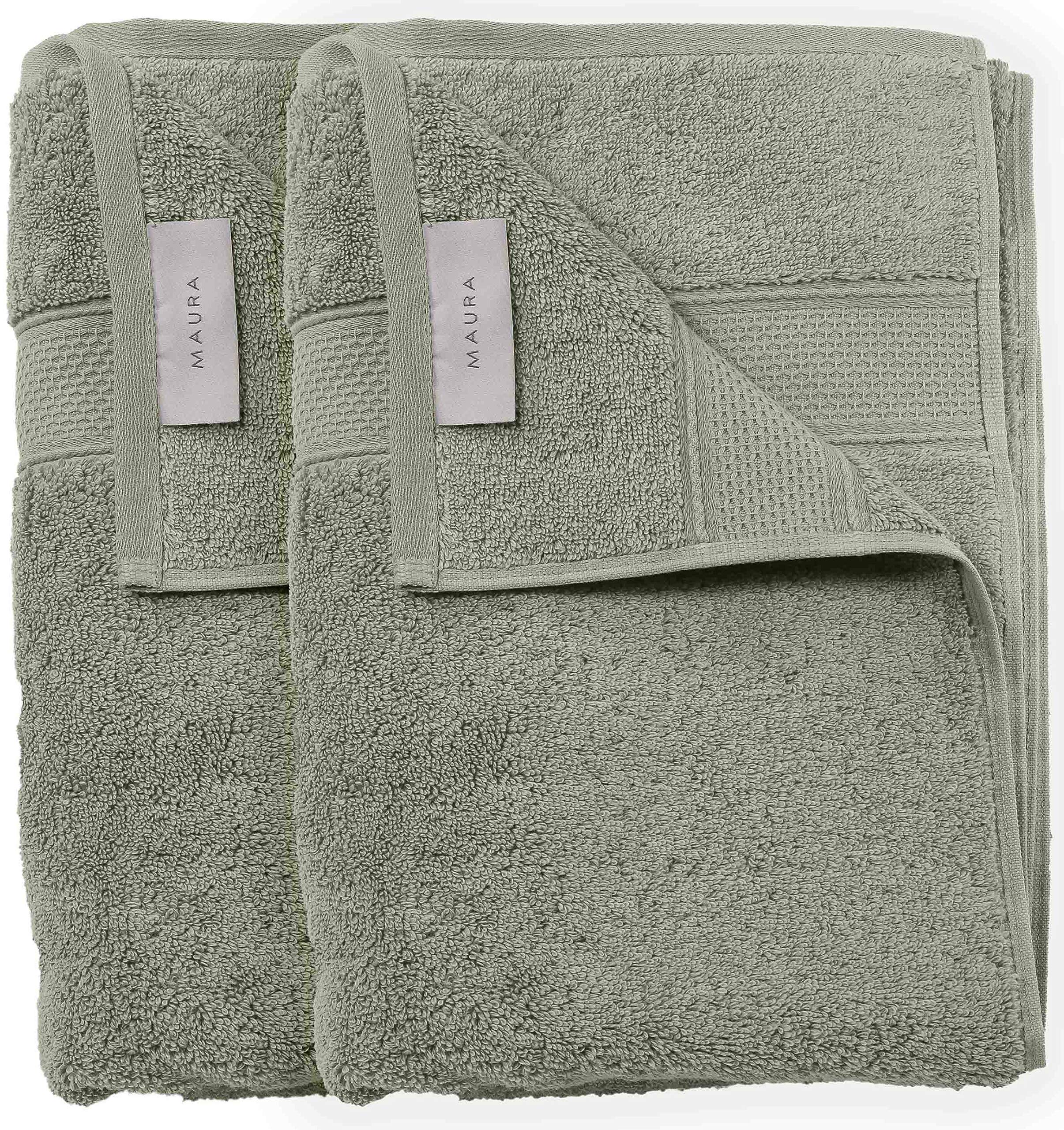 Turkish Cotton Bath Towels, 2-Pack – Sage Green – view 6