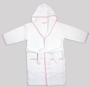 Kids Hooded Cotton Bathrobe – Pink