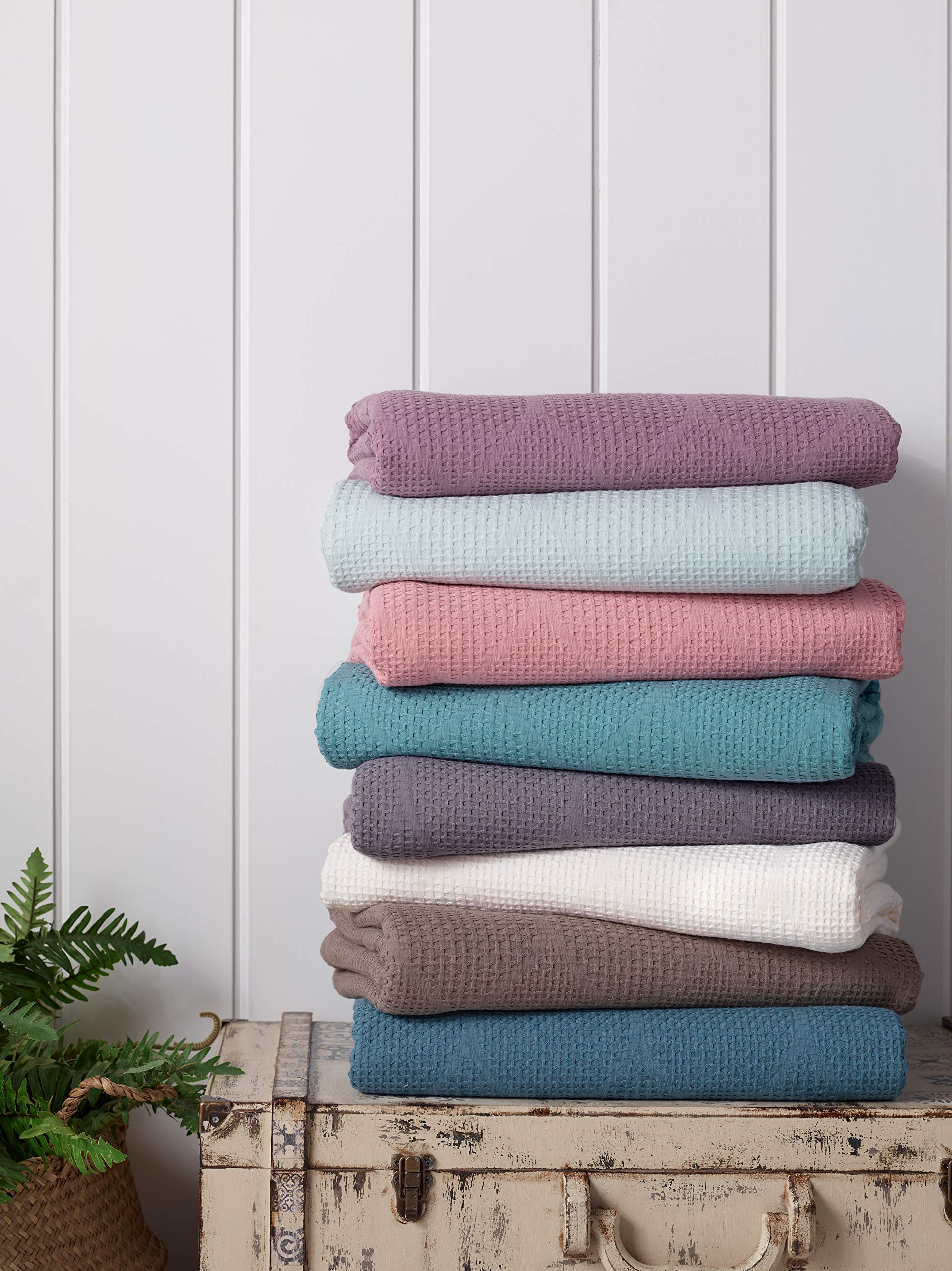 Lightweight Cotton Blanket, Twin – Taupe – view 4