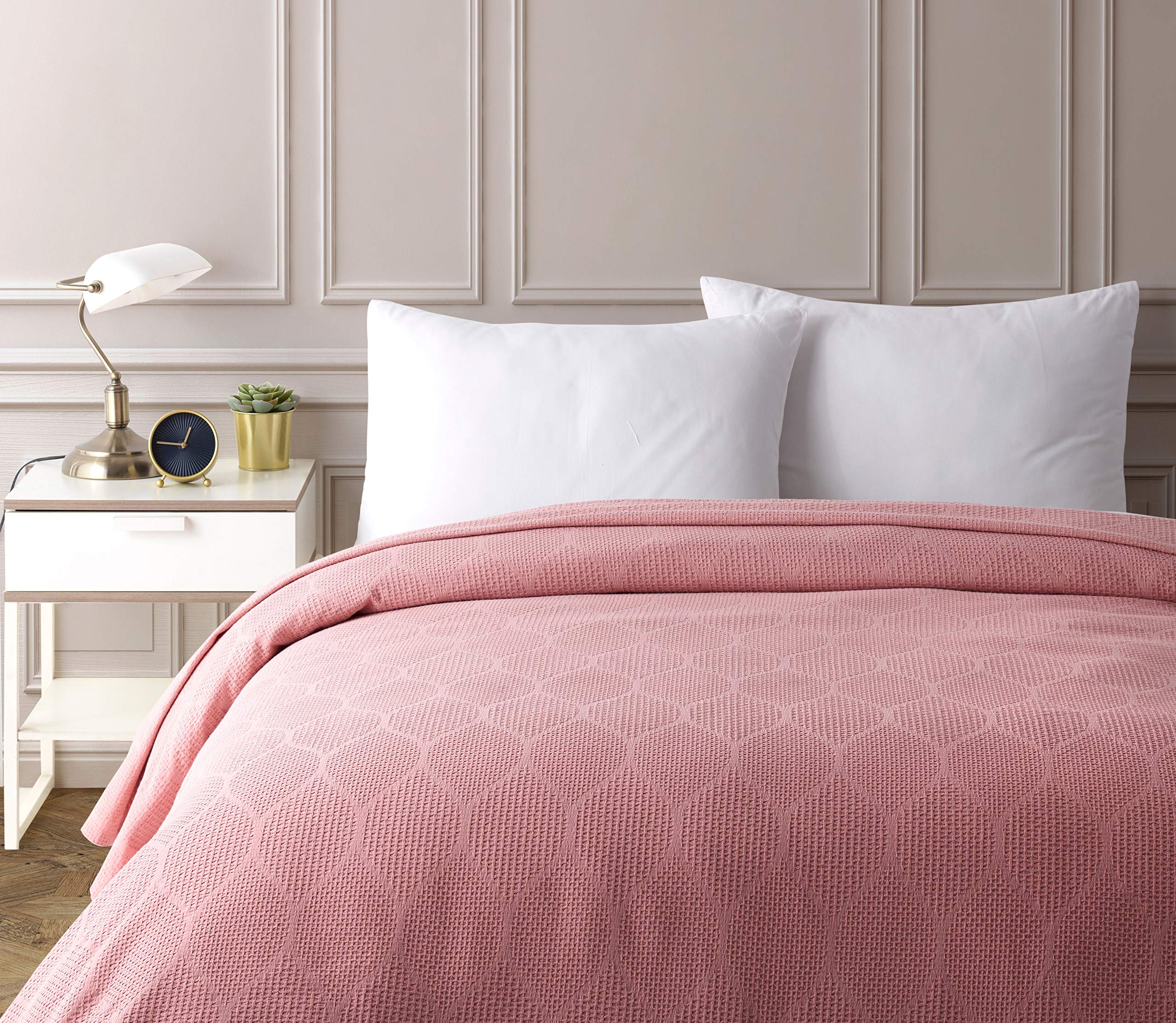 Lightweight Cotton Blanket, Full/Queen – Blush – view 7