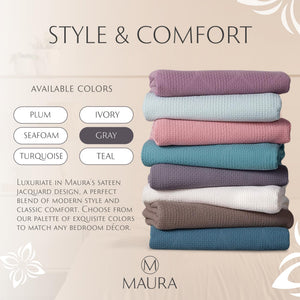 Lightweight Cotton Blanket, Full/Queen – Gray – view 8