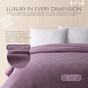 Lightweight Cotton Blanket, Full/Queen – Plum – view 6