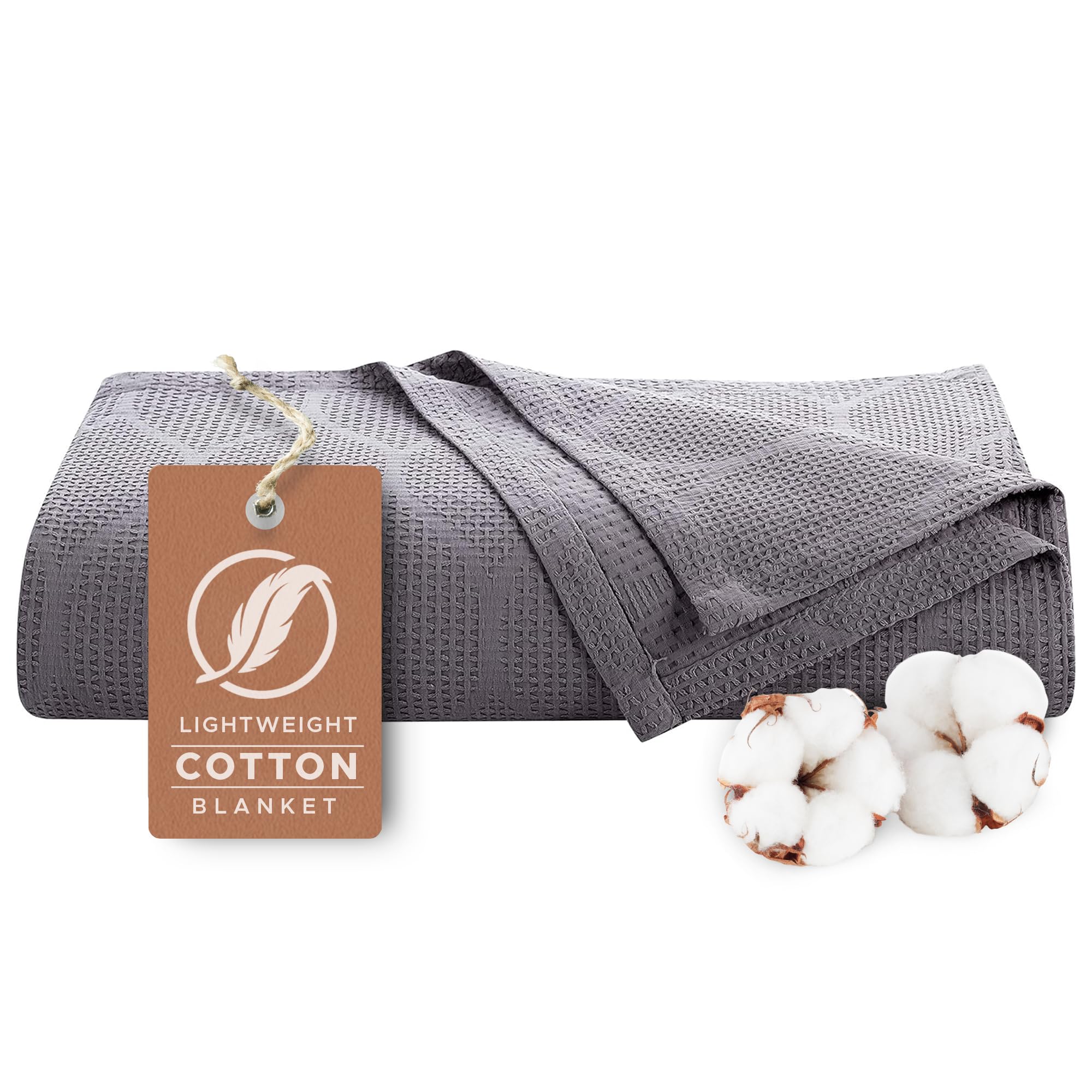 Lightweight Cotton Blanket, Full/Queen – Gray