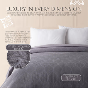 Lightweight Cotton Blanket, Full/Queen – Gray – view 6