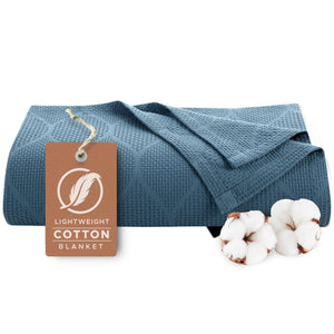 Lightweight Cotton Blanket, Full/Queen – Teal