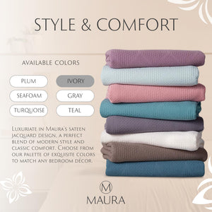 Lightweight Cotton Blanket, Full/Queen – Ivory – view 8
