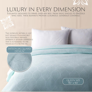 Lightweight Cotton Blanket, Full/Queen – Seafoam – view 6