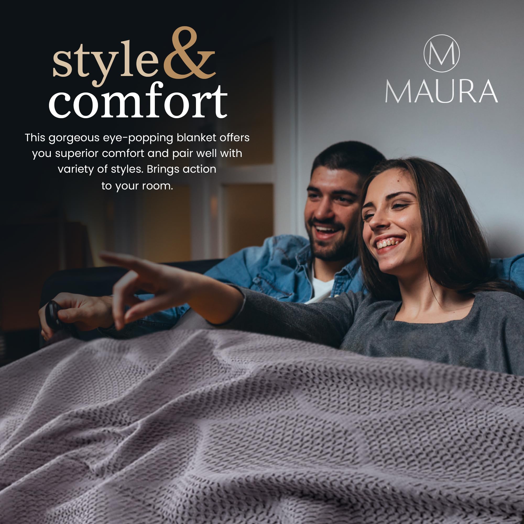 Lightweight Cotton Blanket, King – Gray – view 4