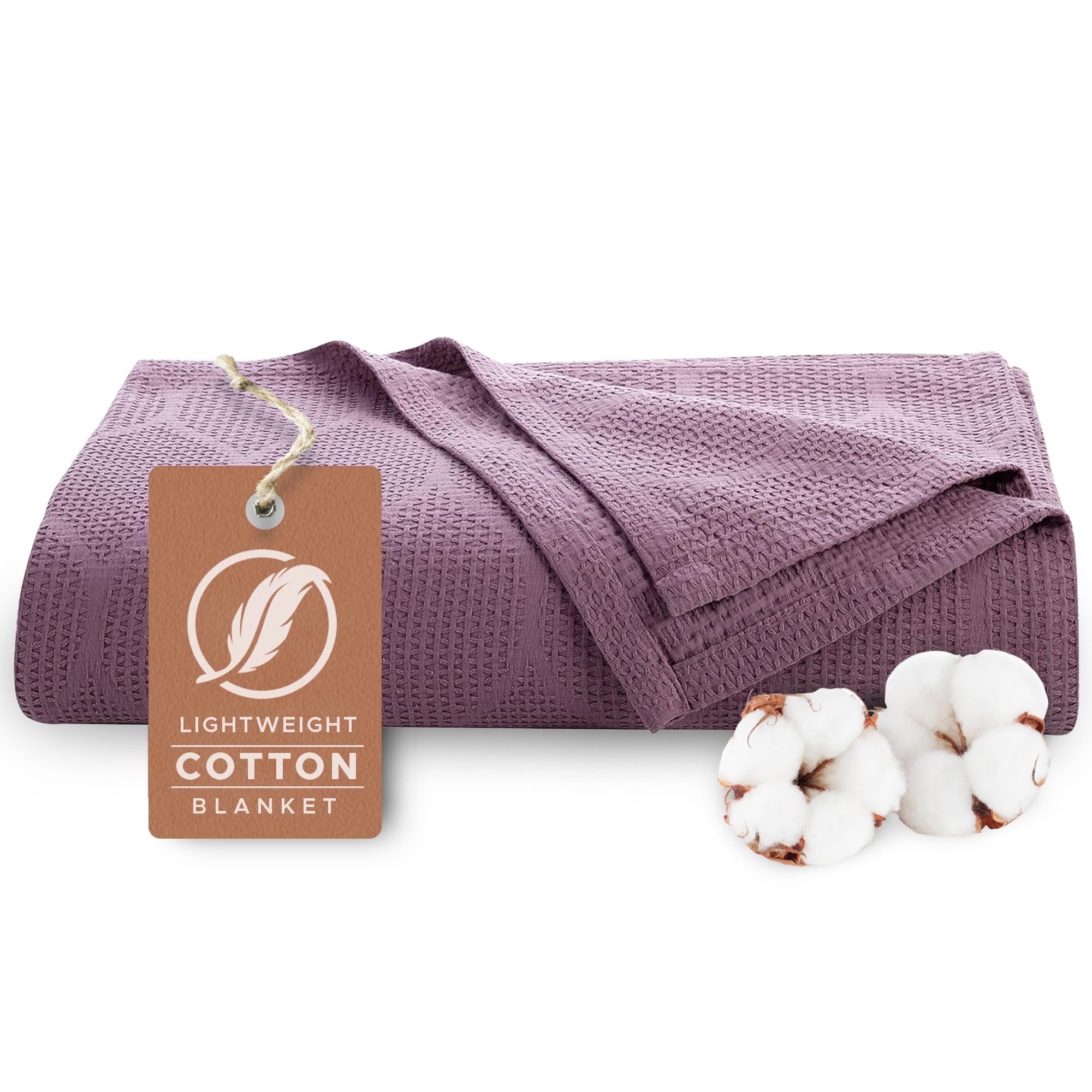 Lightweight Cotton Blanket, King – Plum – view 6