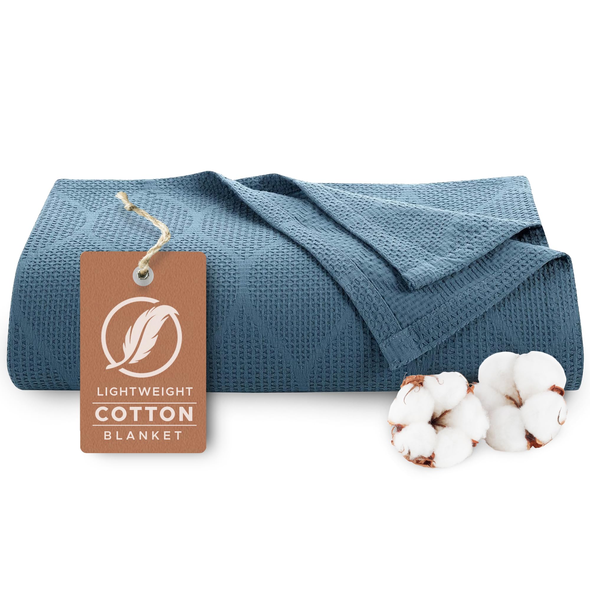 Lightweight Cotton Blanket, King – Teal – view 2