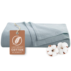Lightweight Cotton Blanket, King – Seafoam – view 2