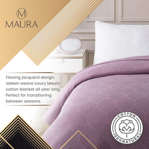 Lightweight Cotton Blanket, King – Plum – view 2