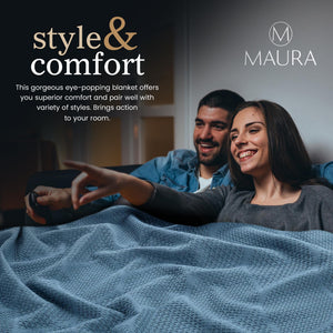 Lightweight Cotton Blanket, King – Teal – view 4