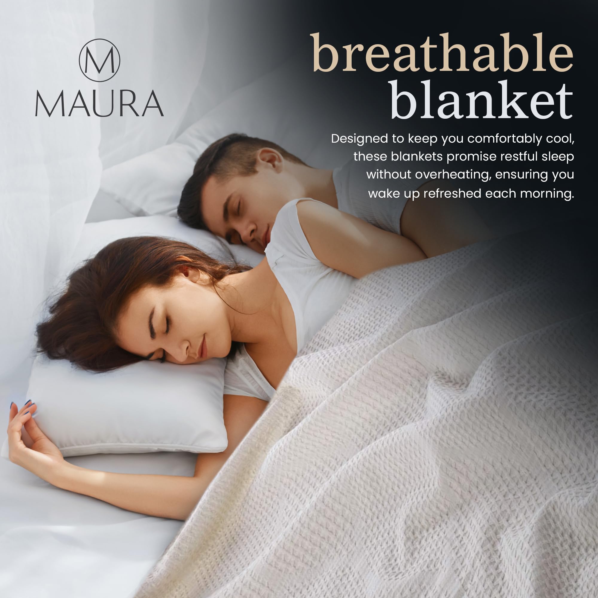 Lightweight Cotton Blanket, King – Ivory – view 3