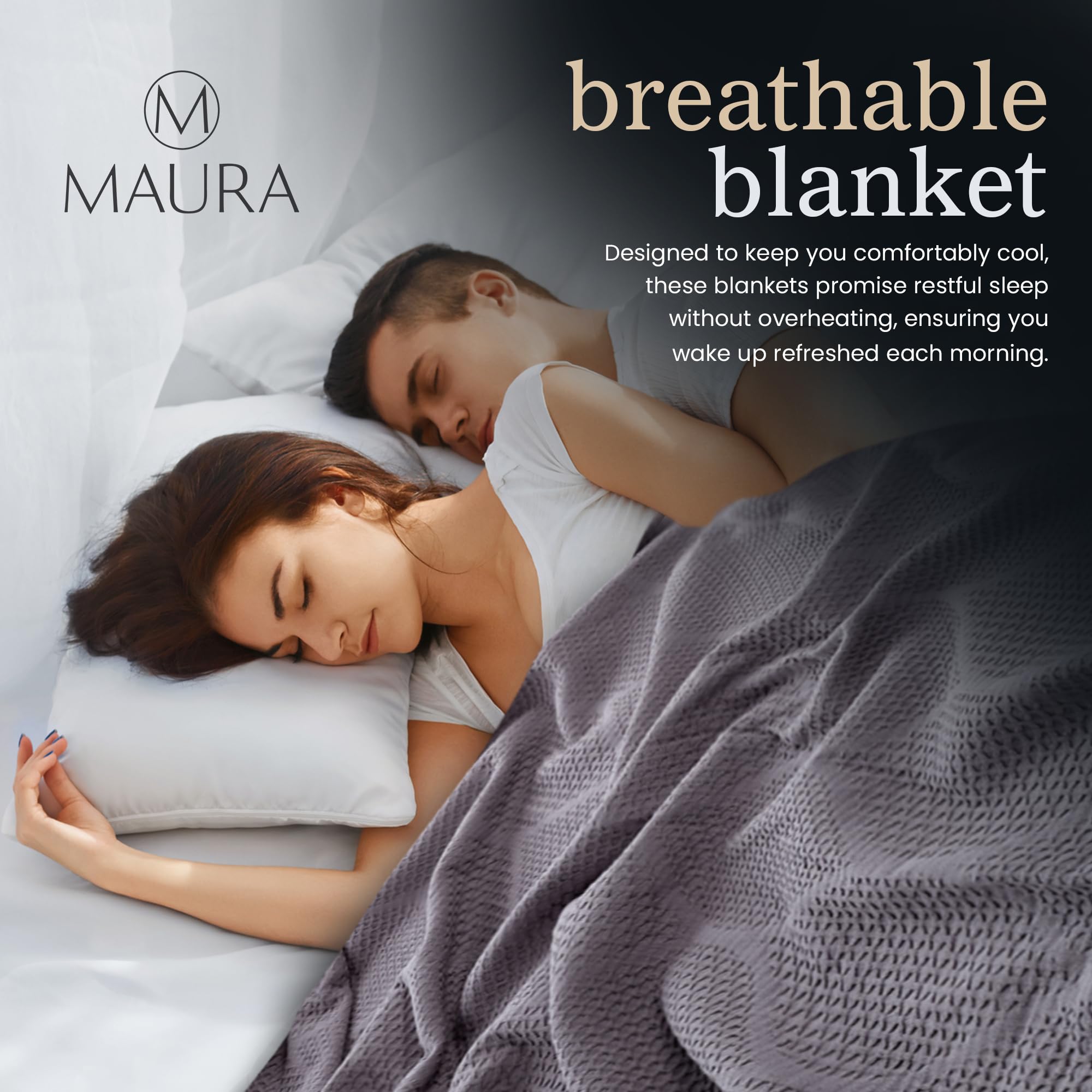 Lightweight Cotton Blanket, King – Gray – view 3