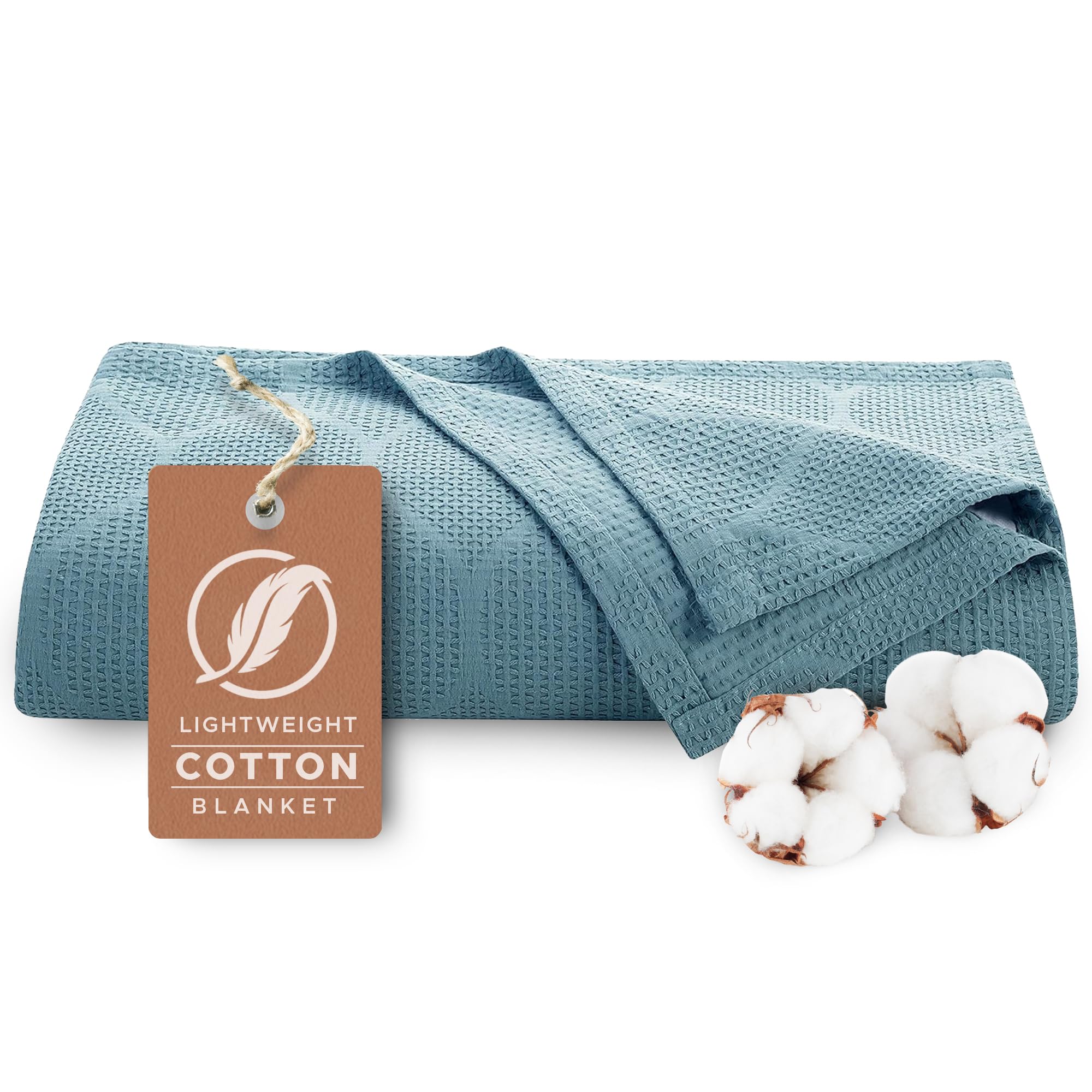 Lightweight Cotton Blanket, King – Turquoise
