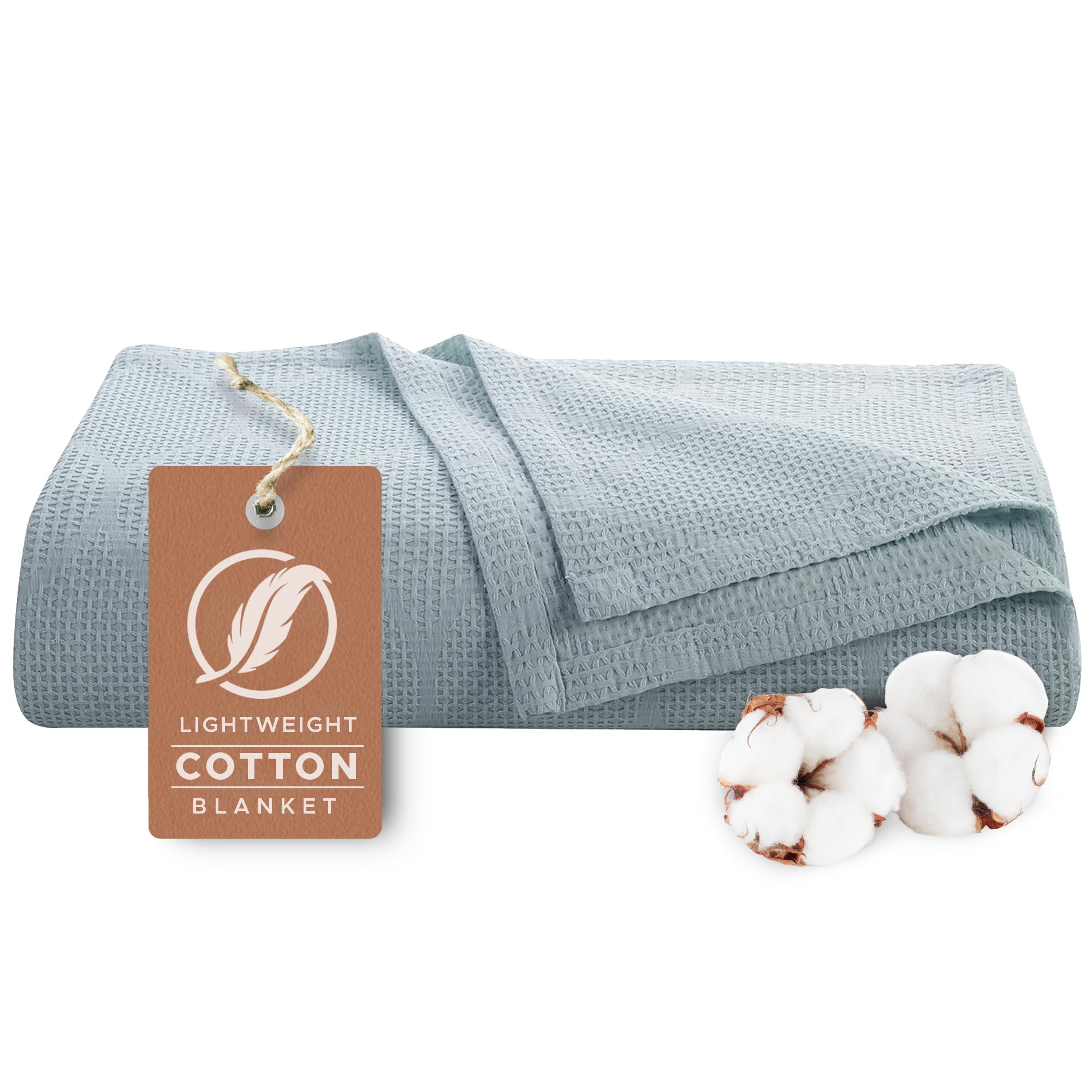 Lightweight Cotton Blanket, King – Seafoam