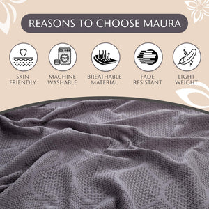 Lightweight Cotton Blanket, Twin – Gray – view 7