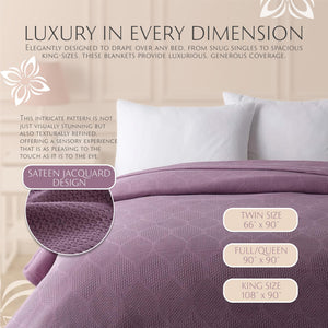 Lightweight Cotton Blanket, Twin – Plum – view 6