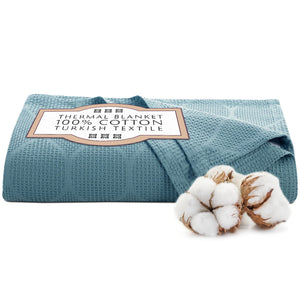 Lightweight Cotton Blanket, Twin – Turquoise