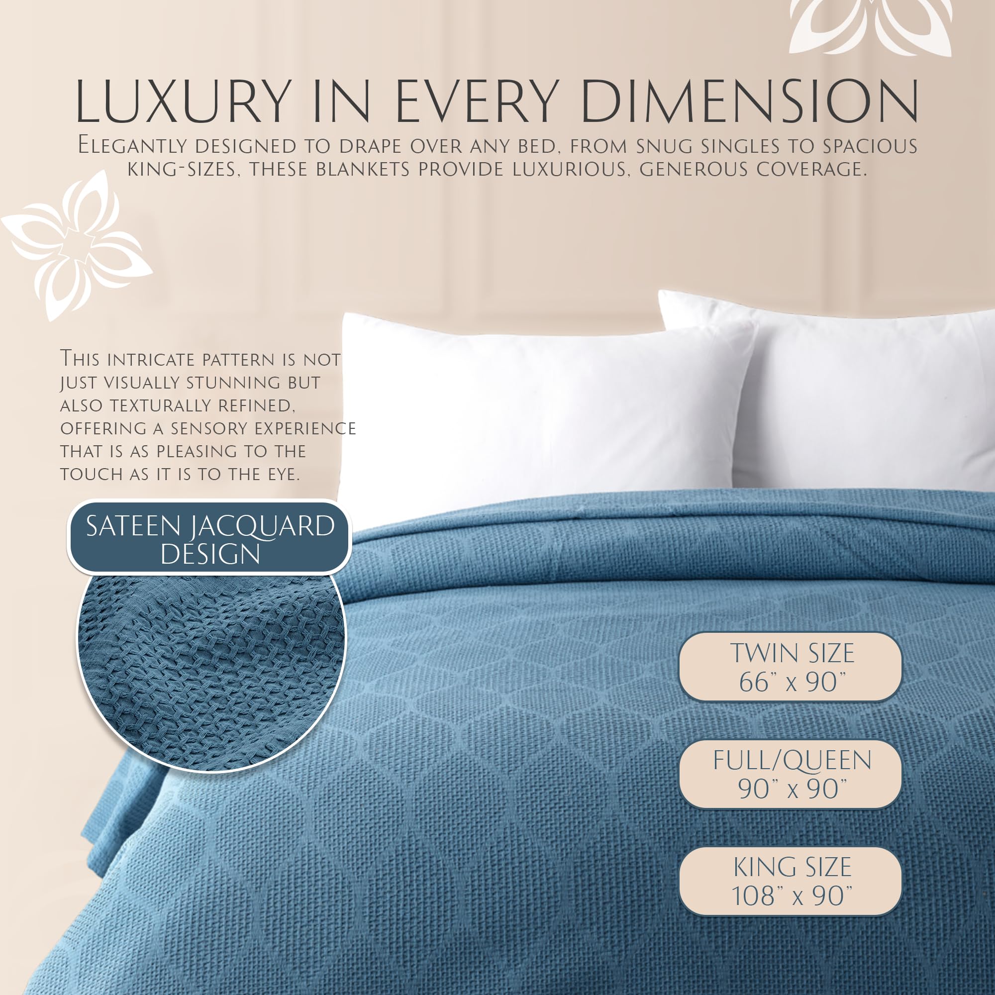Lightweight Cotton Blanket, Twin – Teal – view 6