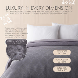 Lightweight Cotton Blanket, Twin – Gray – view 6