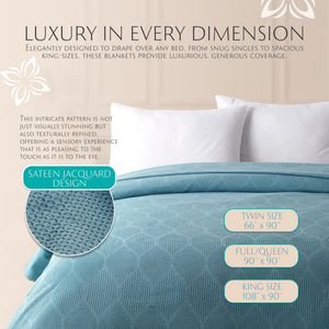 Lightweight Cotton Blanket, Twin – Turquoise – view 6