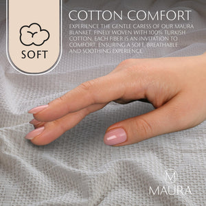 Lightweight Cotton Blanket, Twin – Ivory – view 5