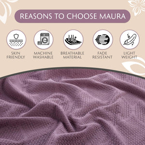 Lightweight Cotton Blanket, Twin – Plum – view 7