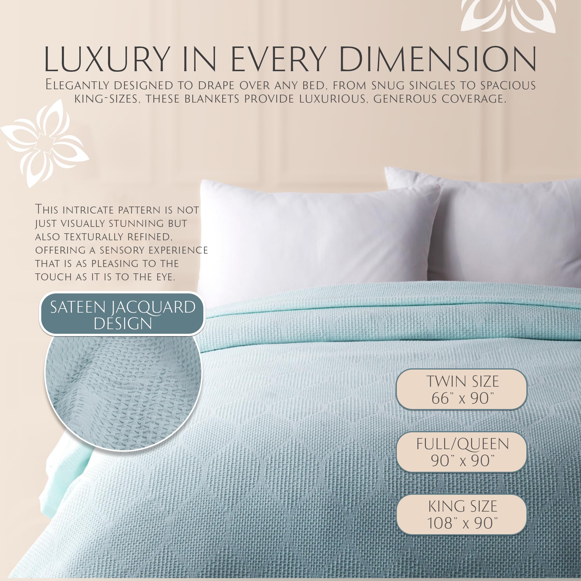 Lightweight Cotton Blanket, Twin – Seafoam – view 5