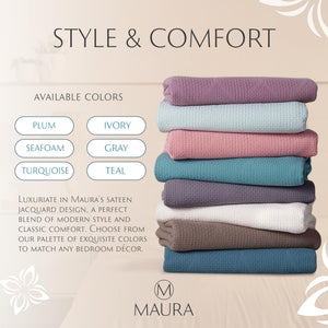 Lightweight Cotton Blanket, Twin – Turquoise – view 8