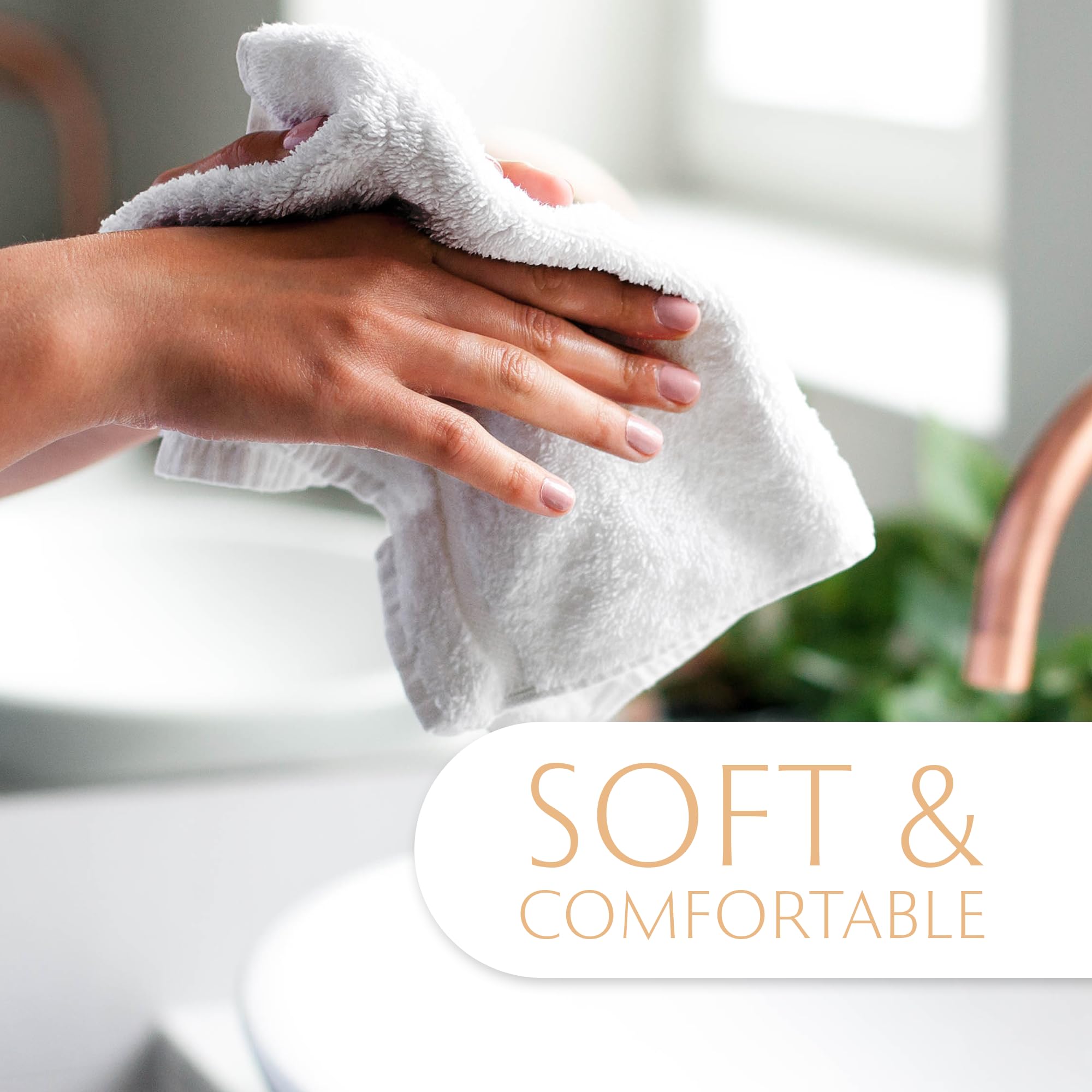 Turkish Cotton Hand Towels, 6-Pack – White – view 4