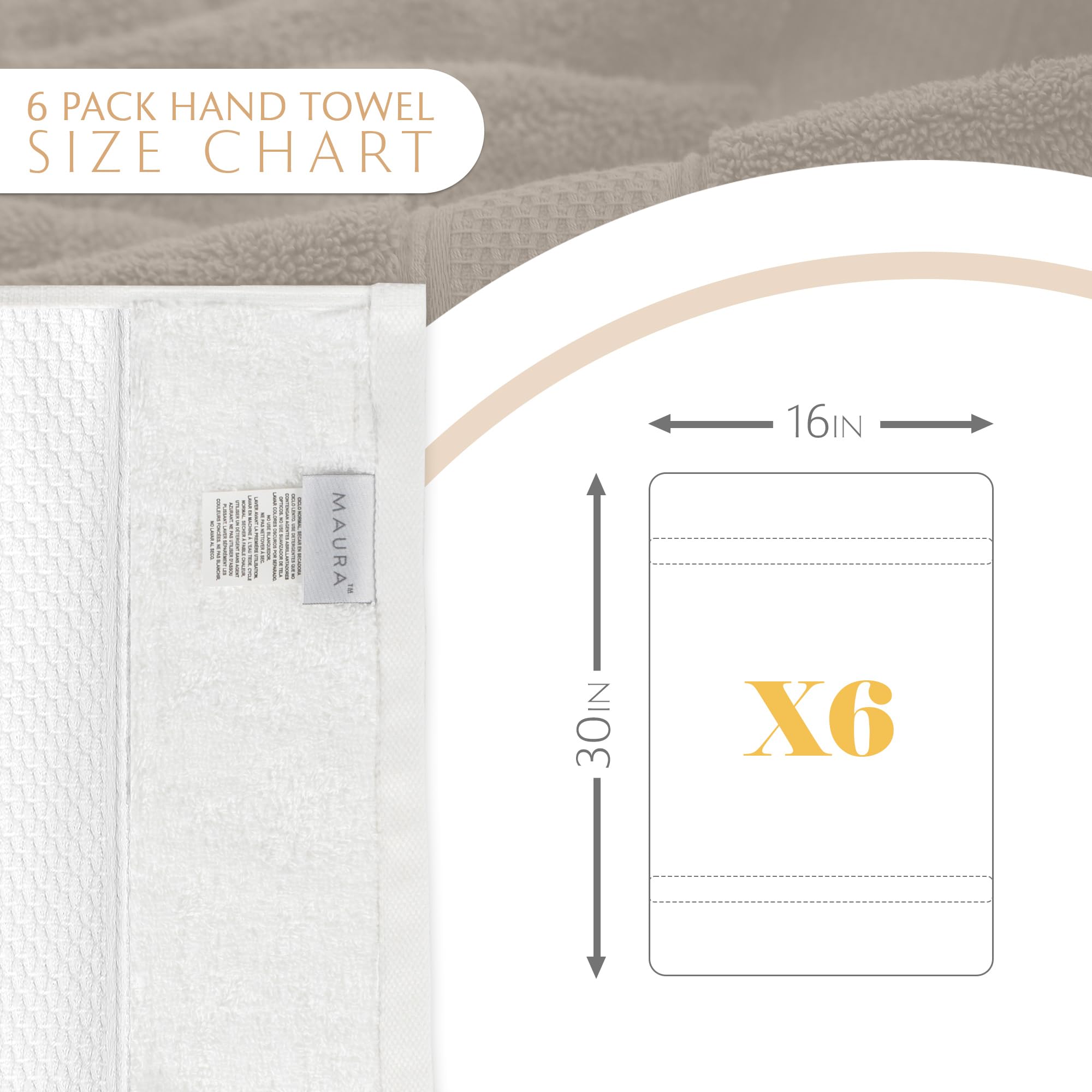 Turkish Cotton Hand Towels, 6-Pack – White – view 6